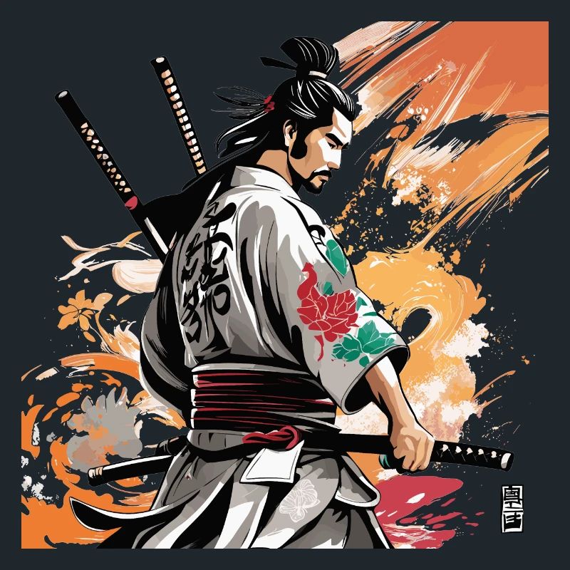 Graphique Samouraï aux épées