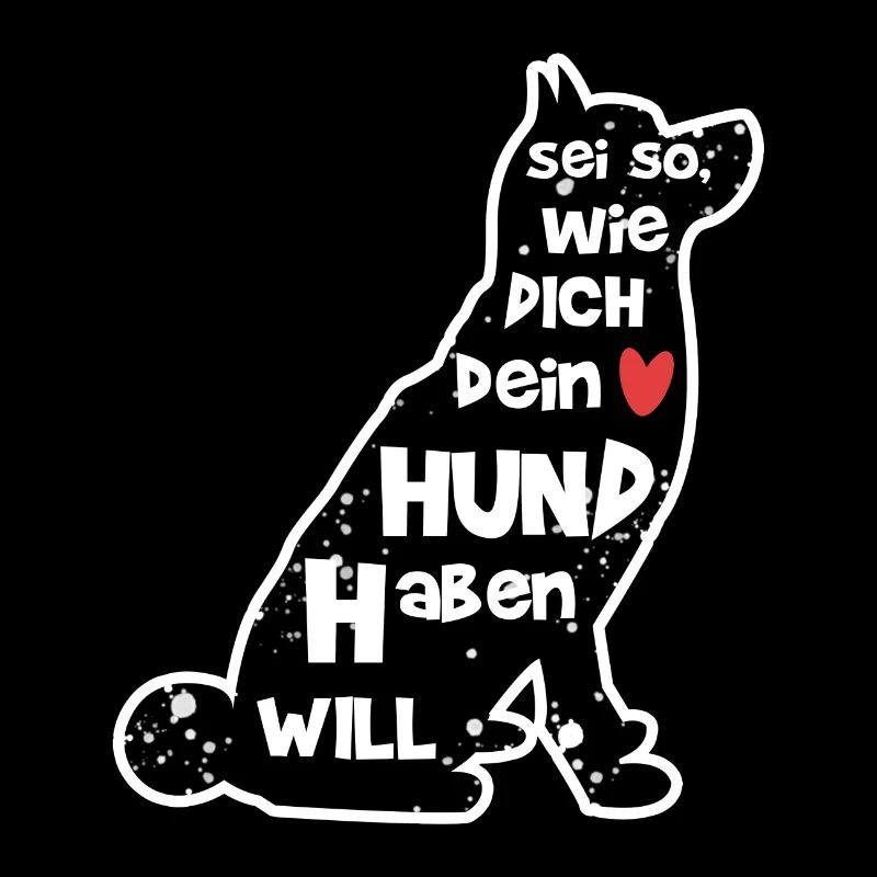 Herz Hund Statement Lieblingstier Haustiere Tiere