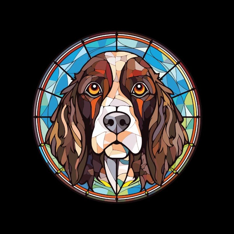 German Longhaired Pointer Dog Breed Watercolor