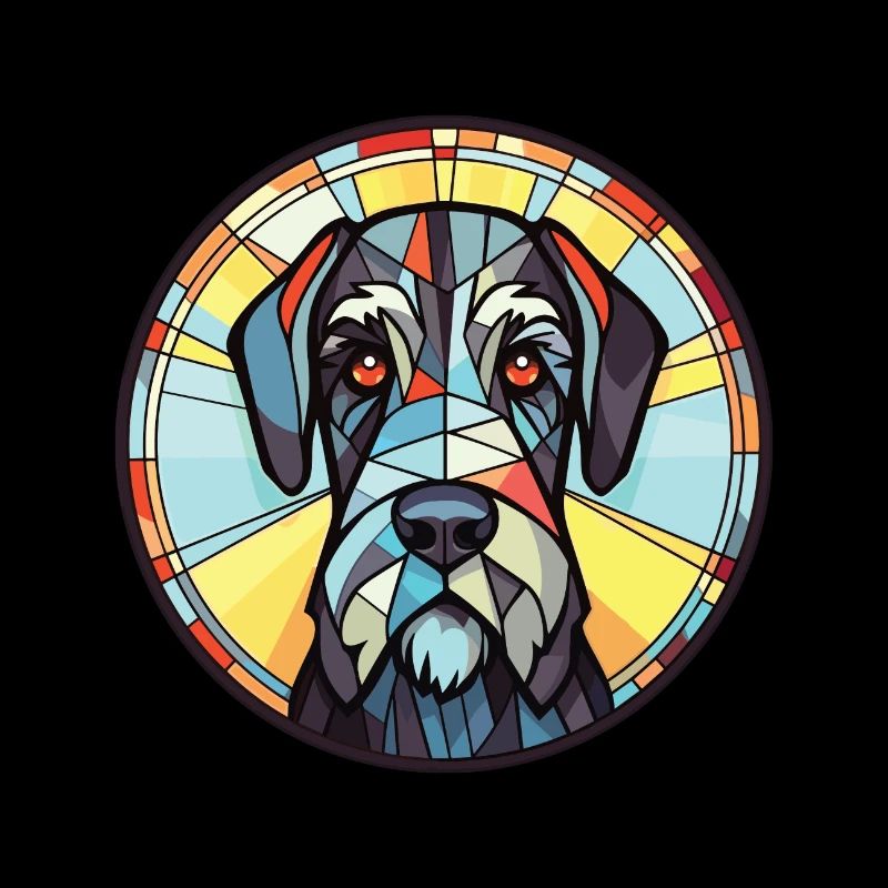 Illustration à l’aquarelle de race de chien Schnauzer géant