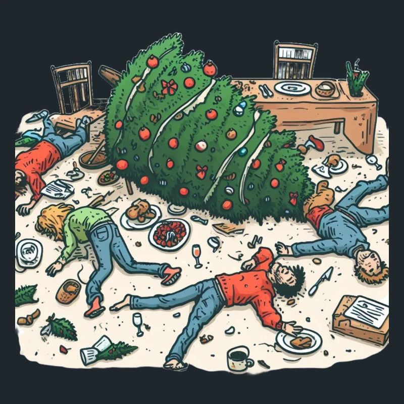 Exuberant Christmas tree party