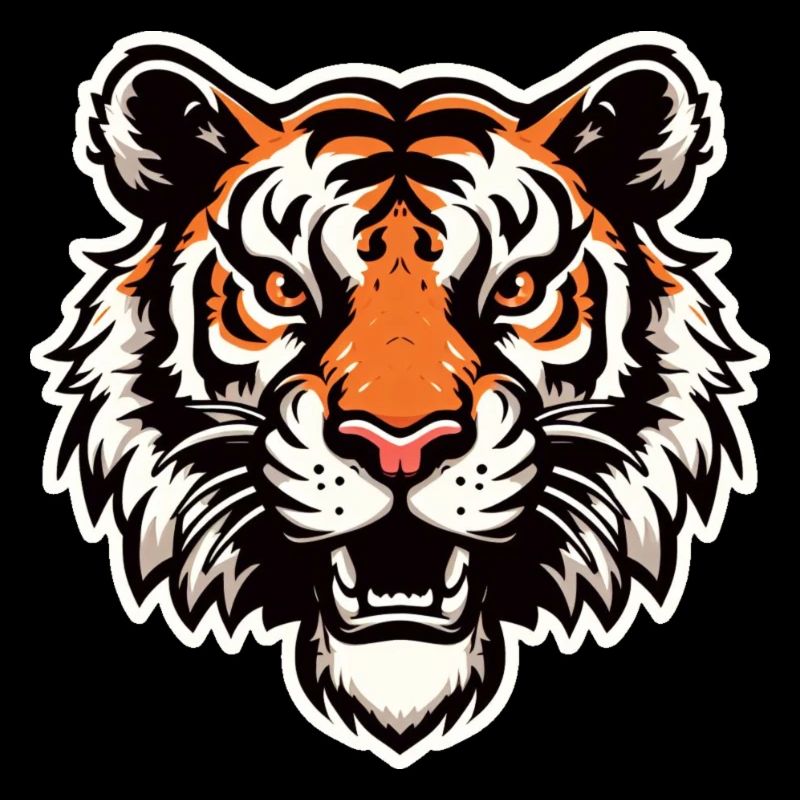 Tête de tigre dans un style comique