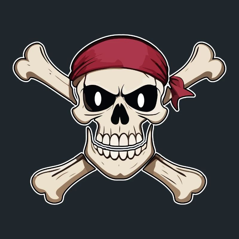 Pirate Flag Pirate Head Skull and Bones