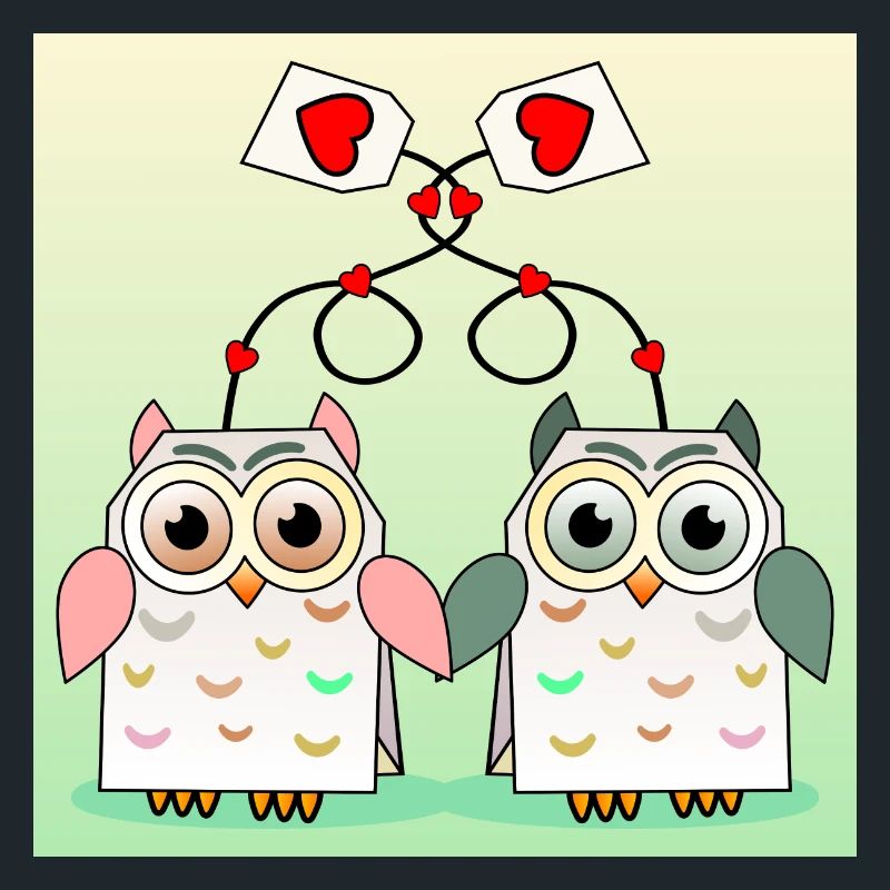 Verliebtes Paar Eulen Teetrinker