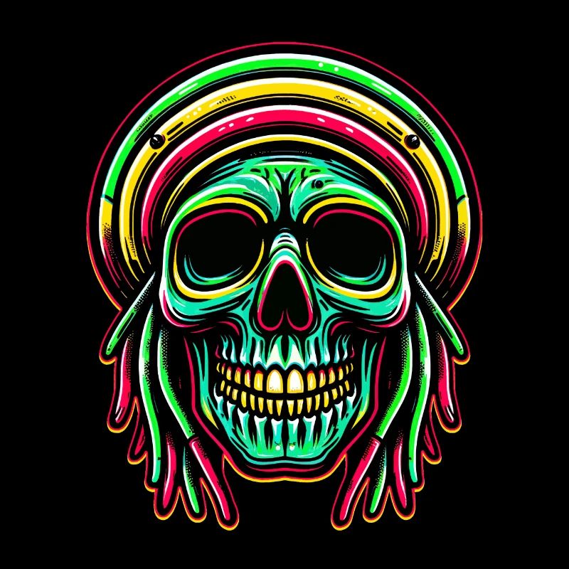 Reggae-Schädel Dekofigur Rasta-Kultur