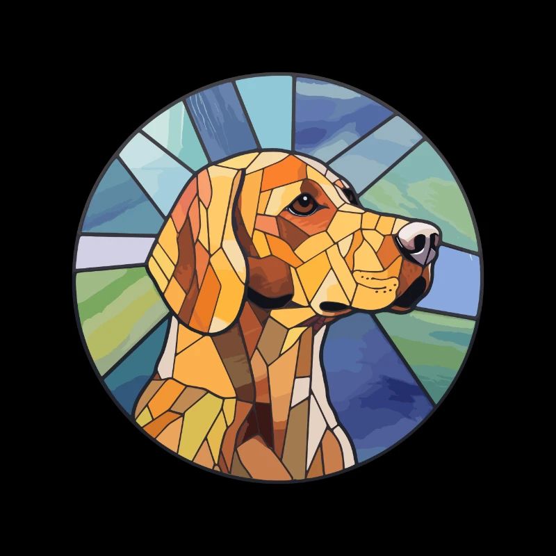 Braque Saint Germain chien race vitrail couleur