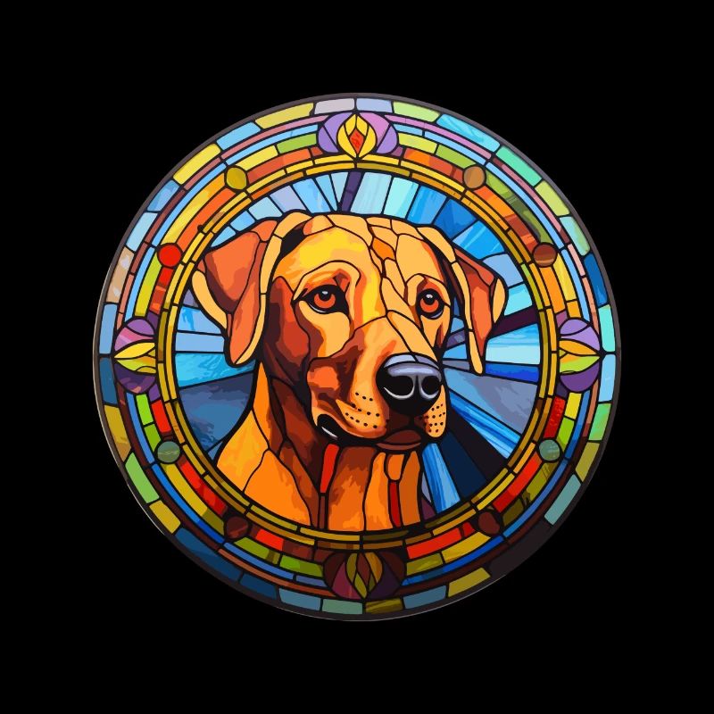 Stephens Cur chien race vitrail coloré Wate