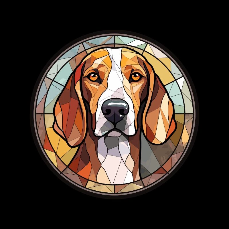 Treeing Walker Coonhound chien race vitrail C