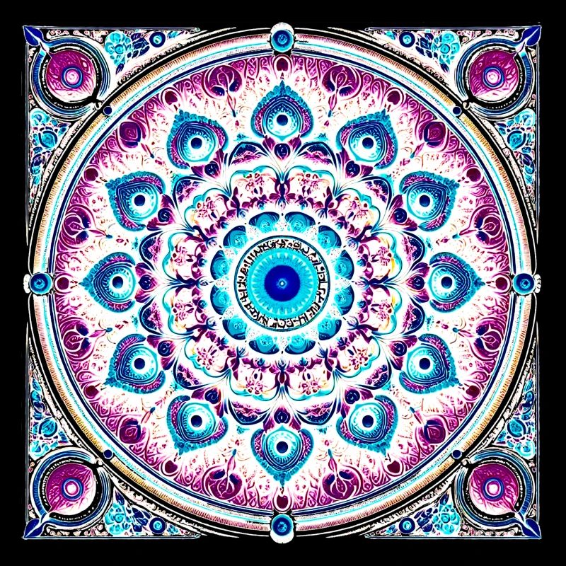 Orbital Mandala Blue-Pink