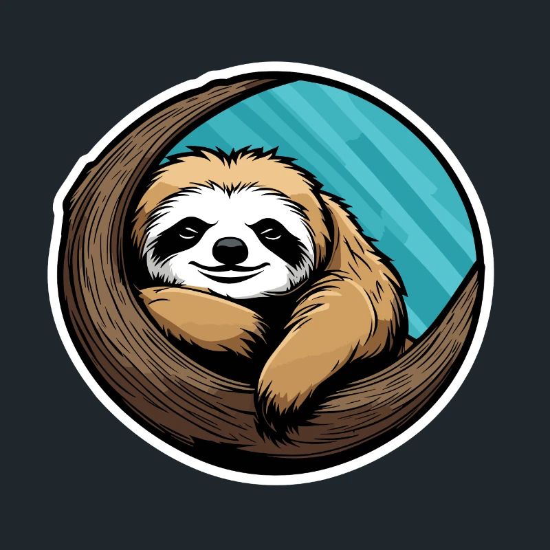 Sleeping Sloth Illustration