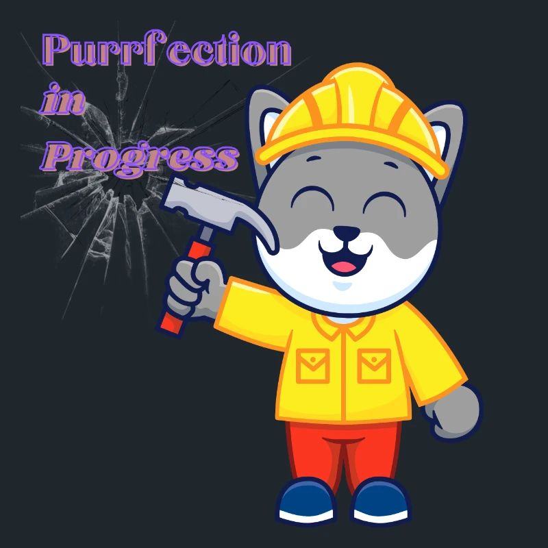 Hardworking Cat in Construction Suit