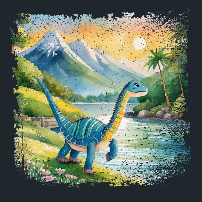 Niedlicher junger Thesaurus Kinderbuchstil Aquarel