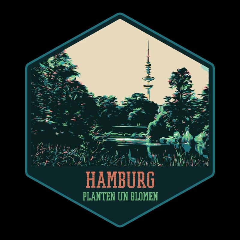 Illustration, parc de Planten un Blomen à Hambourg