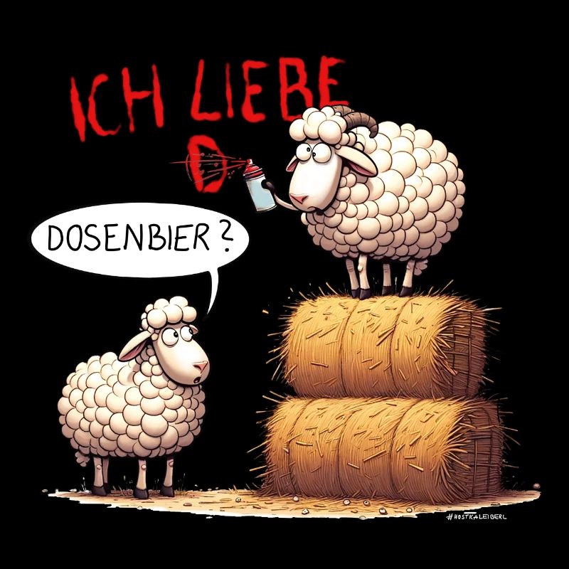 ich liebe dosenbier schafe bier lustig wortspiel