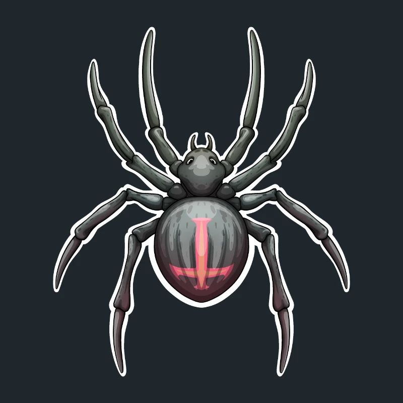 Dark Spider with Pink Markings