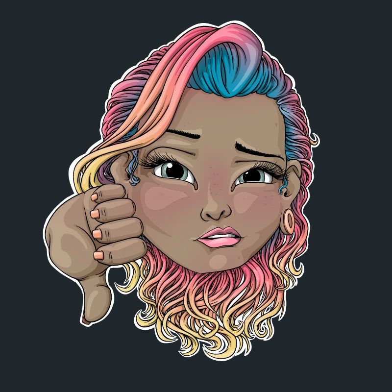Multicoloured Hair with Disapproval Gesture