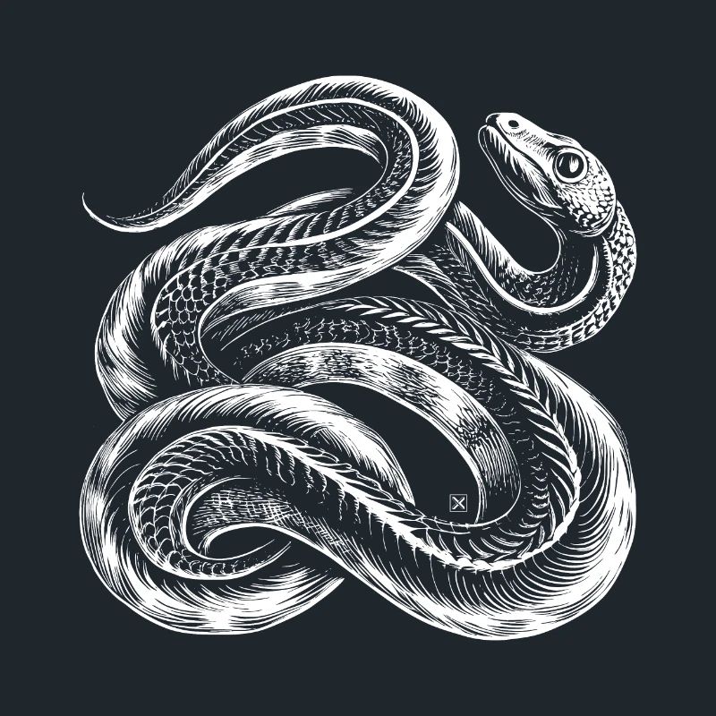 Serpent blanc entrelacé