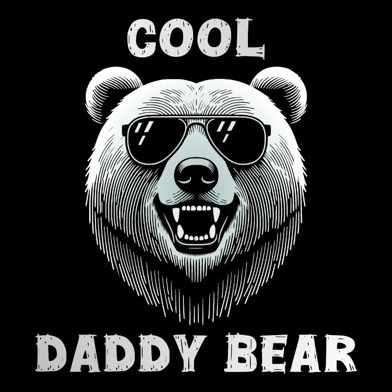 Tête ours cool daddy bear avec lunettes de soleil