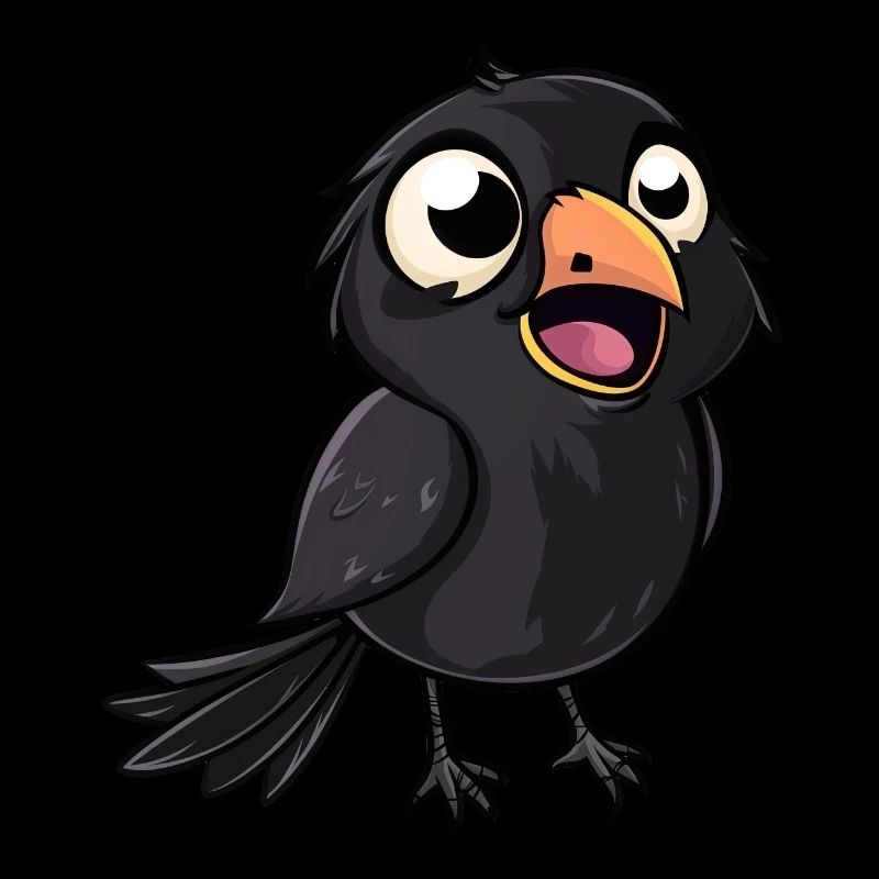 Adorable corbeau kawaii pour vous