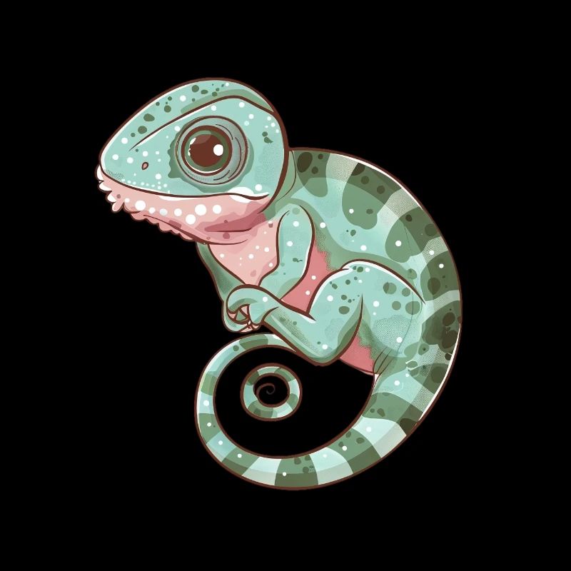 Farbenfroher Chameleon Spiralblick