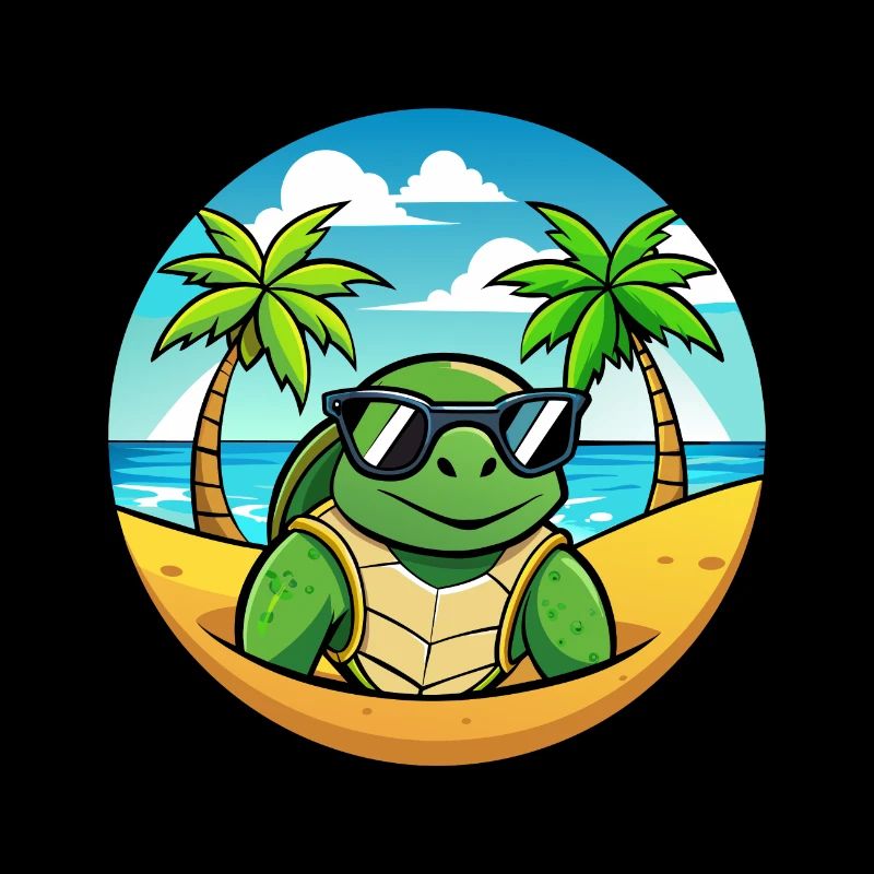 Turtle Funny Cartoon Summer Beach Sunglasses Cool