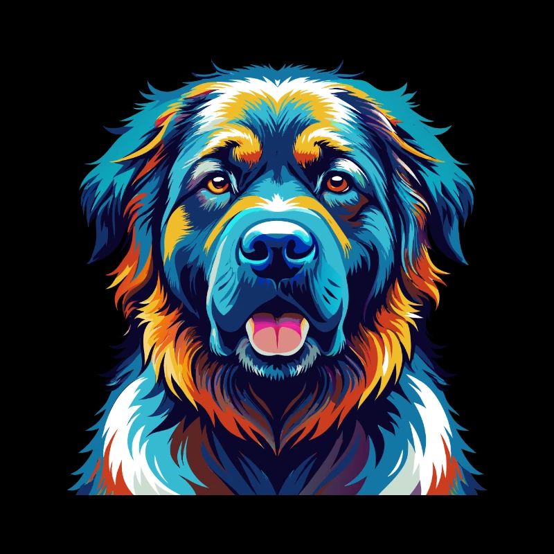 Caucasian Shepherd Dog Breed Cartoon Kawaii