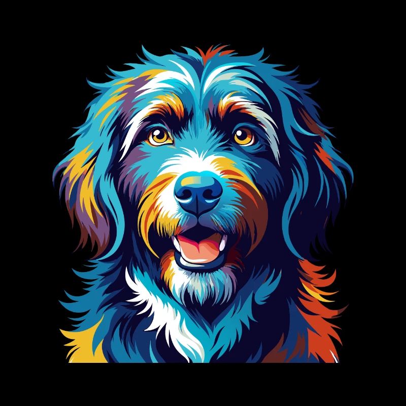 Frison Chien d’Eau Race Coloré Dessin Animé Kawaii