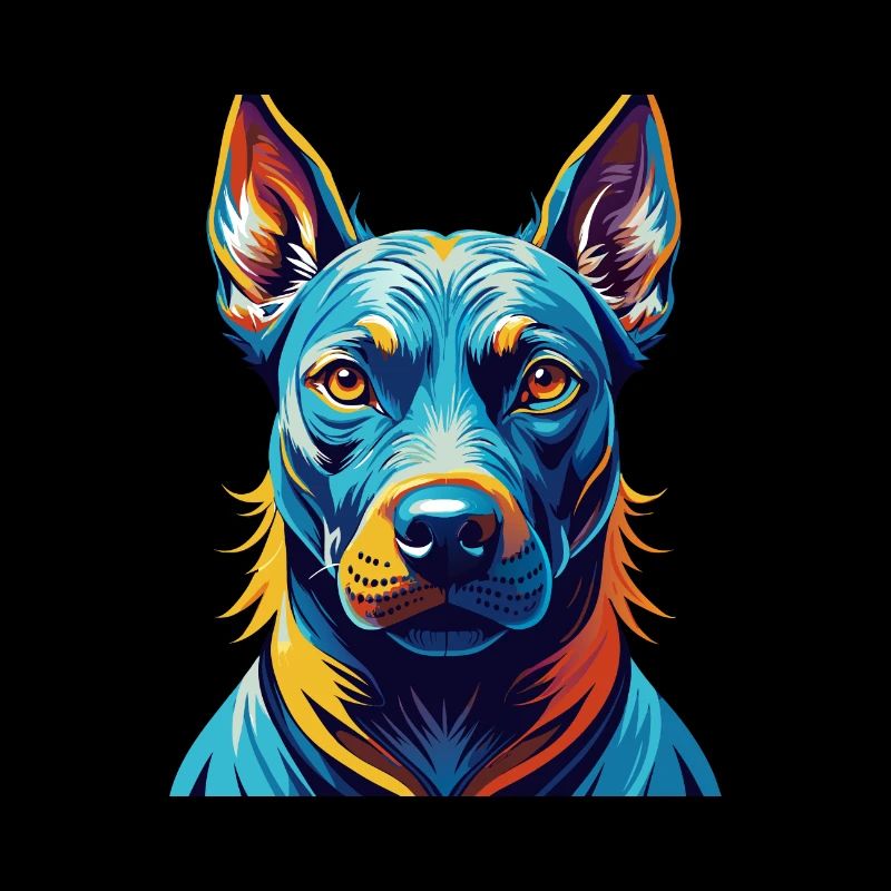 Bleu Thai Ridgeback Chien Race Dessin Animé Kawaii
