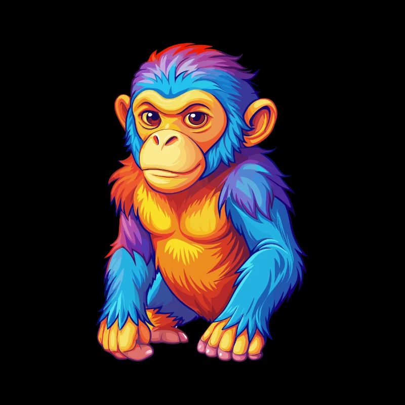 Affe Bunte Kawaii Cartoon Figur Clipart