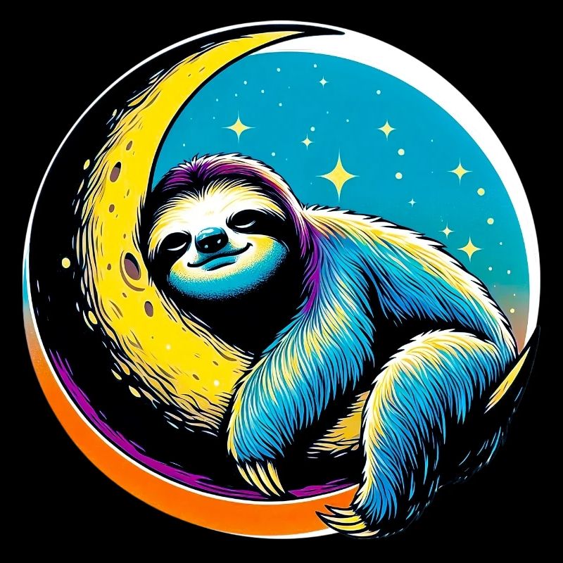 Faultier schläft auf dem Mond