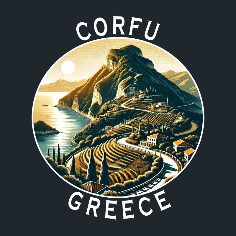 Design de l'île de Corfou en Grèce