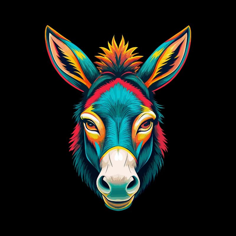 âne mignon kawaii dessin animé clipart visage d’animal