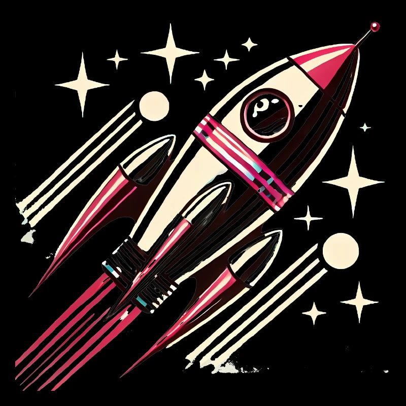 Rétro SpaceAge Rocket Vector Design