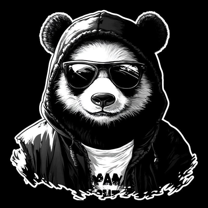 Lunettes de soleil panda sweat à capuche