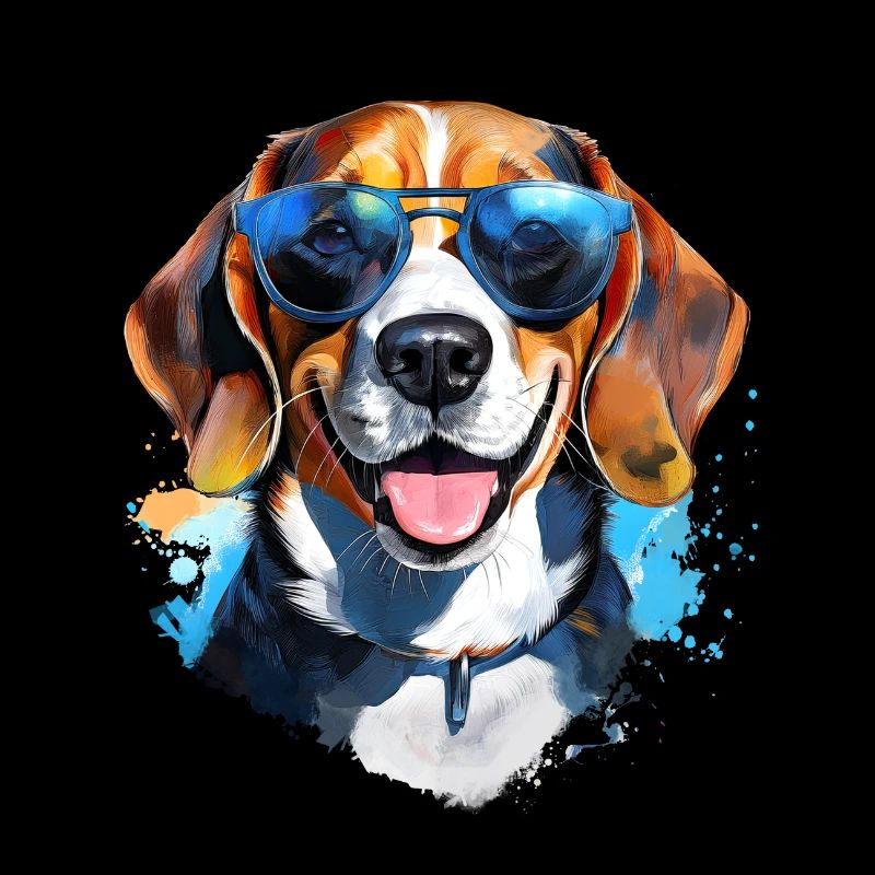 Beagle avec lunettes de soleil