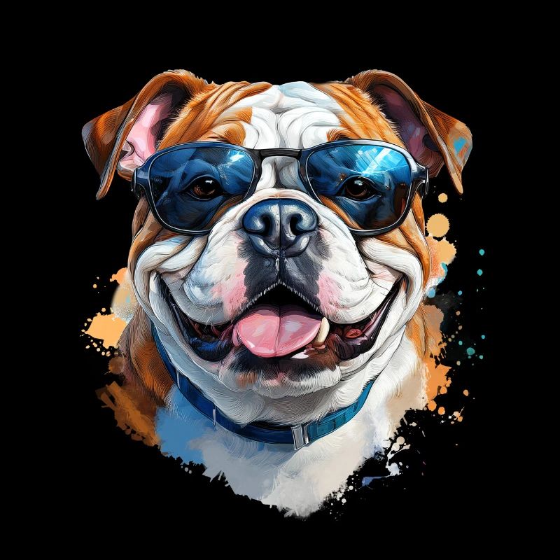 Bulldogge mit Sonnenbrille