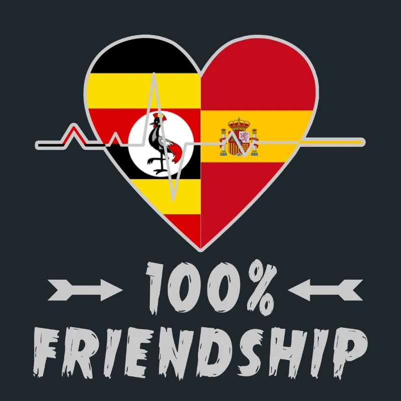 Uganda und Spanien 100% Freundschaft