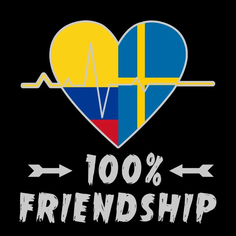 Kolumbien und Schweden 100% Freundschaft