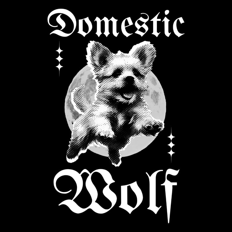 Domestic Wolf – Gothic Hund mit Mond
