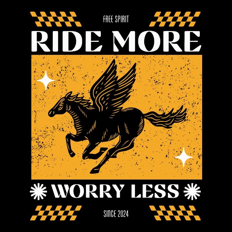 Ride More Worry Less – Pegasus Retro-Design