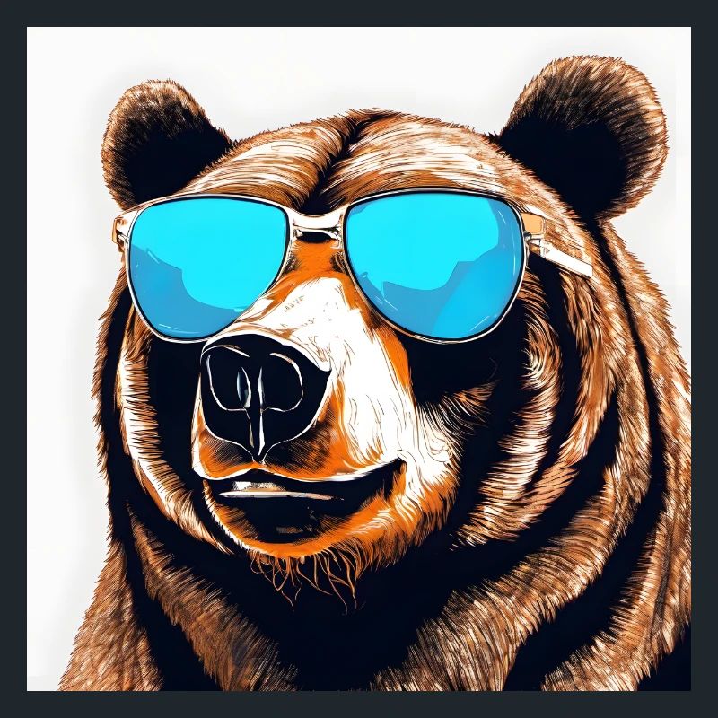 Bär mit Sonnenbrille Pop-Art