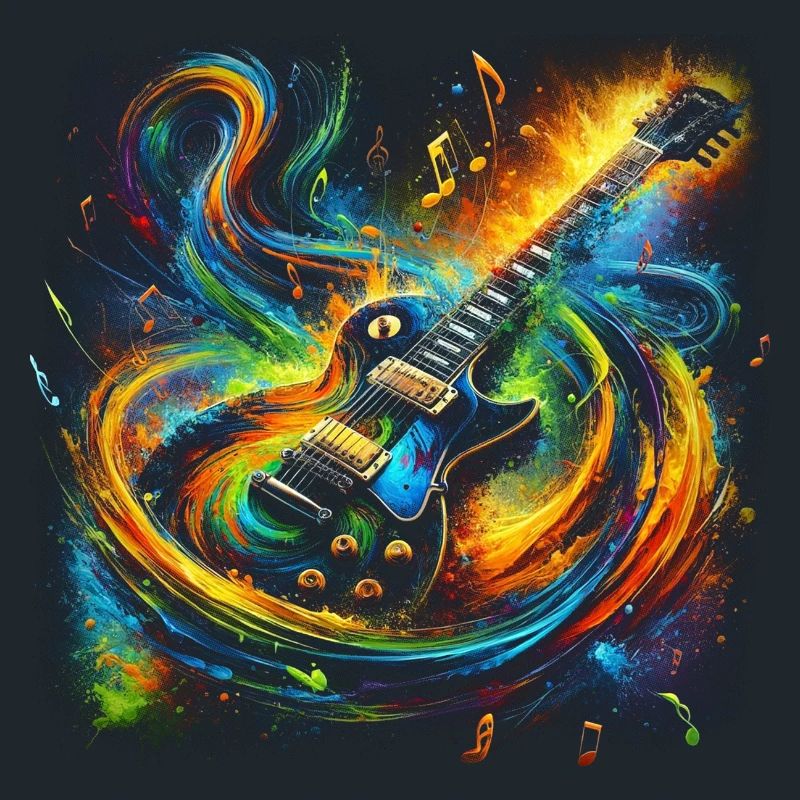 Expression de guitare colorée