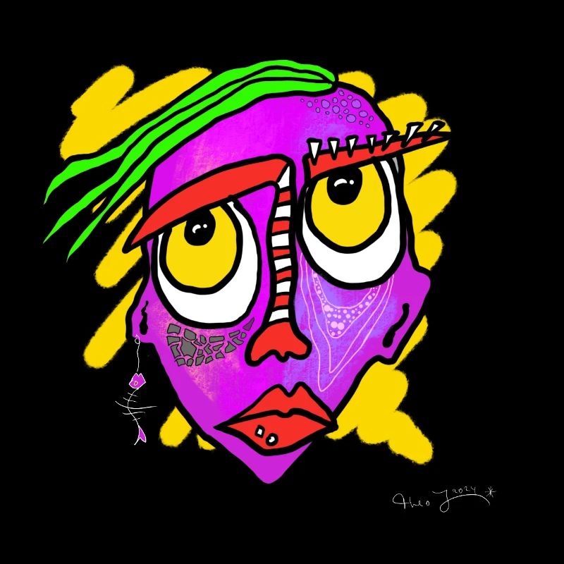 Buntes Surreal-Gesicht Kunstwerk