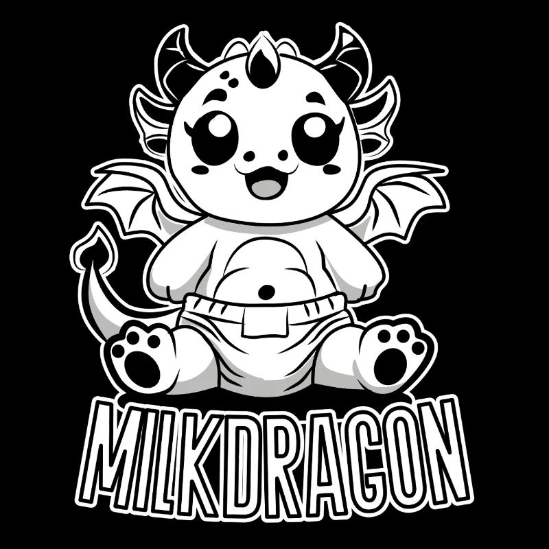Milchdrache – Süßer Baby Drache in Windel