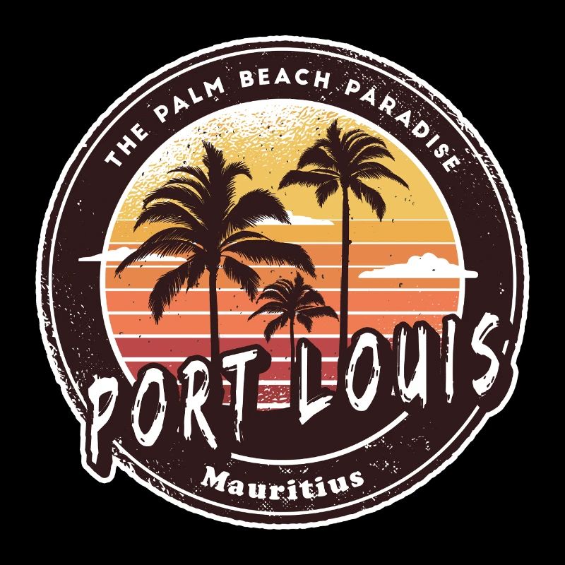 Port Louis Mauritius Palmen Retro Design
