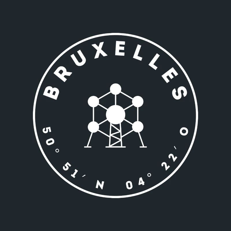 Brussels with Atomium and coordinates