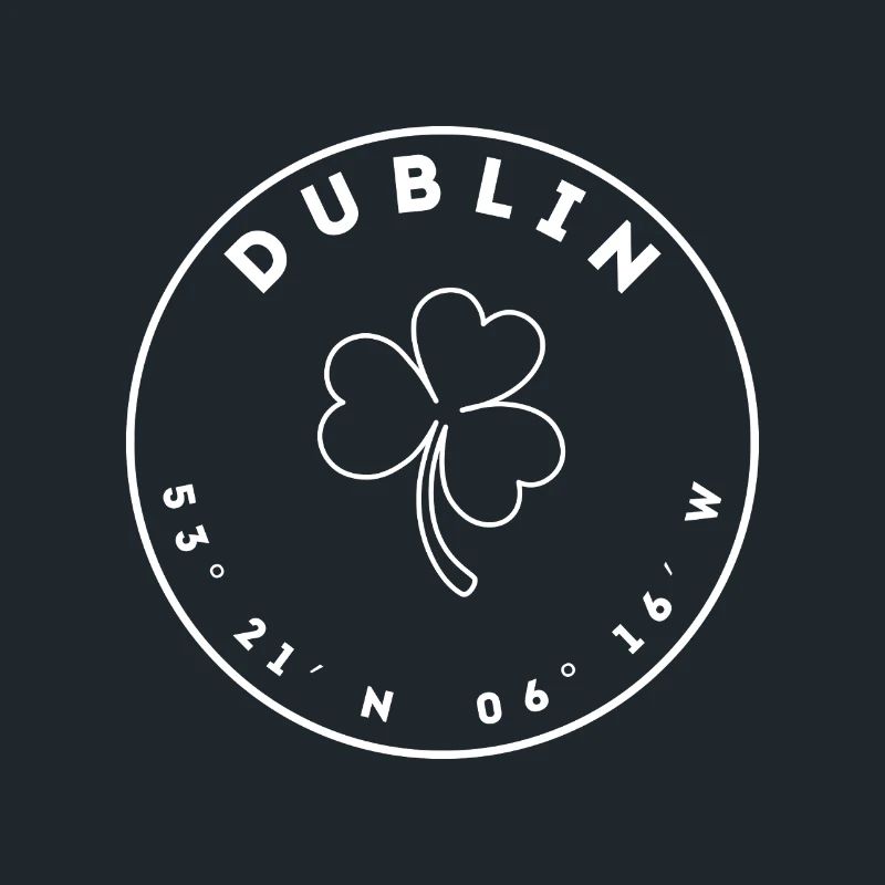 Dublin avec trèfle et coordonnées