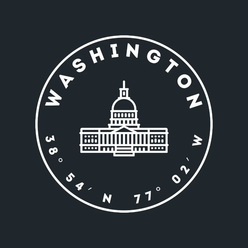Washington DC avec le Capitole et les coordonnées