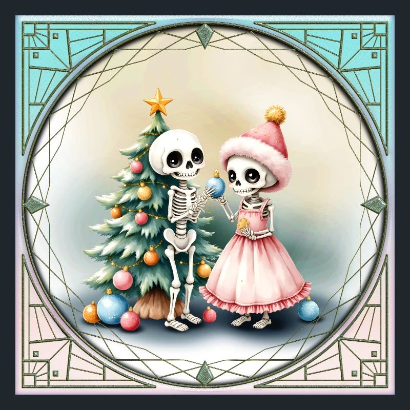 Christmas Skulls with Tree and Candy