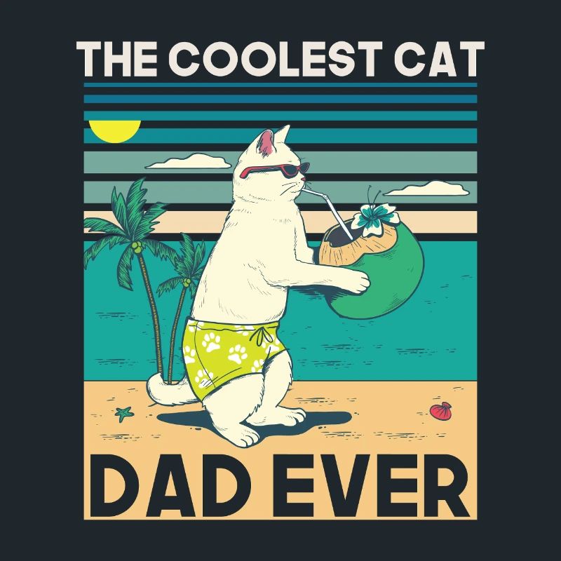 Conception de plage de papa chat cool